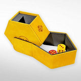 Gamegenic Catan Hexatower Premium Dice Tower Yellow Magnetic Storage Box Lined