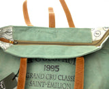 Myra Bag La Couspaude Canvas Tote Bag Handbag Green Eco Friendly Up Cycle Zipper