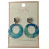 Myra Bag Sky's The Limit Blue Hoop Earrings Dangling Handcrafted Boho Xmas Gift