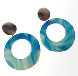 Myra Bag Sky's The Limit Blue Hoop Earrings Dangling Handcrafted Boho Xmas Gift