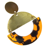 Myra Bag Tiger Eyes Dangling Earrings Handcrafted Boho Xmas Gift Animal Print