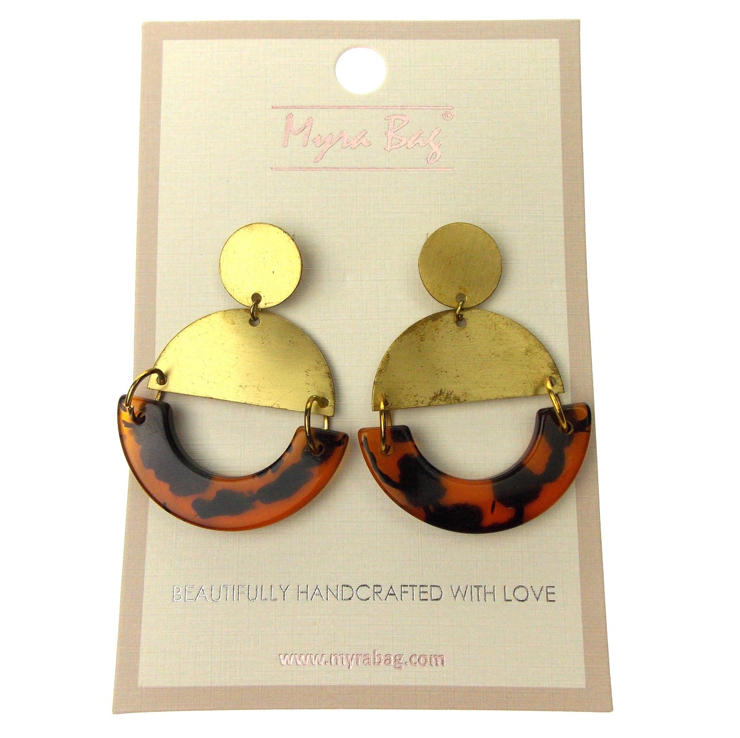 Myra Bag Tiger Eyes Dangling Earrings Handcrafted Boho Xmas Gift Animal Print