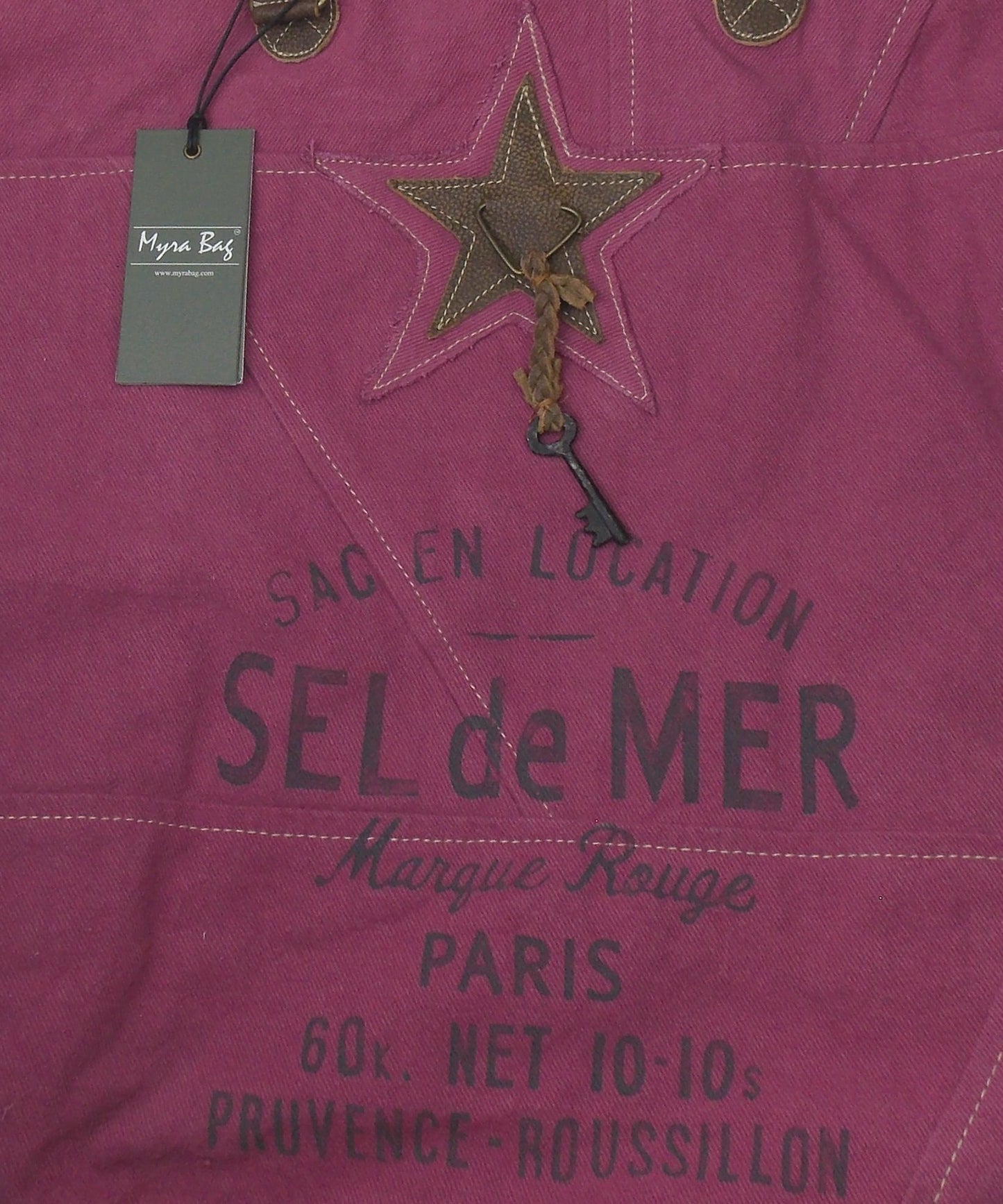 Myra Bag Popping Pink Weekender Handbag Denim Leather Key Handcrafted Purse Tote