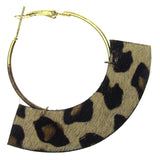 Myra Bag Animal Print Hoop Earrings Genuine Leather Handcrafted Boho Dangle Gift