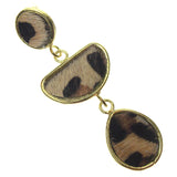 Myra Bag Animal Print Dangle Earrings Genuine Leather Handcrafted Boho Xmas Gift