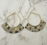 Myra Bag Golden Confetti Hoop Earrings Genuine Leather Handcrafted Boho Dangle