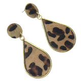 Myra Bag Animal Print Dangle Earrings Genuine Leather Handcrafted Boho Gift