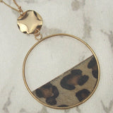 Myra Bag Animal Print Partial Matte Necklace Genuine Leather Handcrafted Pendant