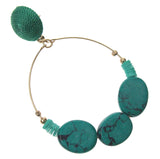Myra Bag Azure Shell Turquoise Hoop Earrings Dangling Handcrafted Boho Xmas Gift