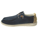 NORTY Mens Lightweight Loafer Slip On Lace Up No Tie Casual Boat Shoe Navy Blue