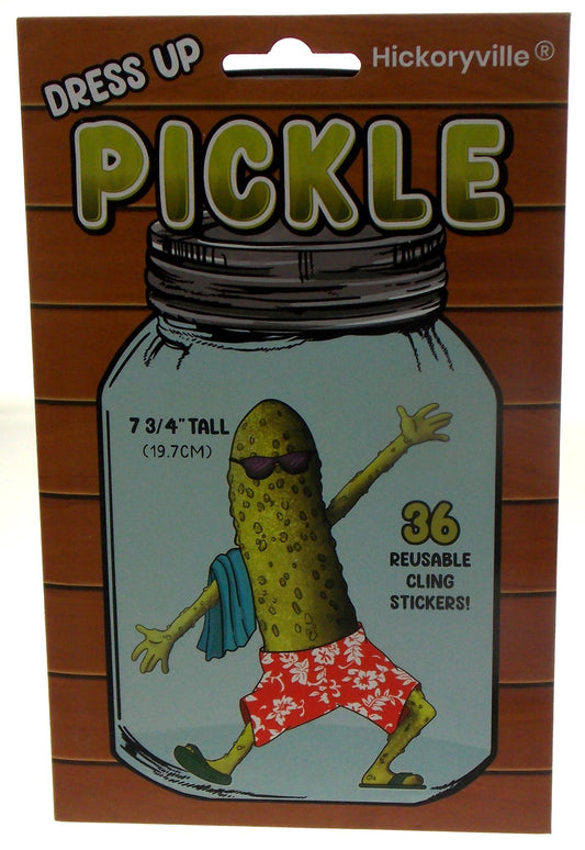 Dress Up Pickle 36 Reusable Cling Stickers Easy Fold Up Stand Christmas Kid Gift