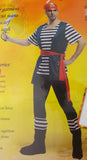 Northern Europe Pirate Halloween Costume One Size Shirt Pants Scarf Waist Sash