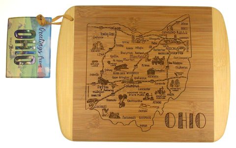 A Slice Of Ohio State Bamboo Serving & Cutting Cheese Board Laser Etched 11x9