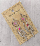 Handcrafted Pink Dream Catcher Earrings Spirit of Nature Native Design Southwest