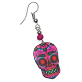 Handcrafted Pink Sugar Skull Earrings Spirit Nature Native Southwest Xmas Gift