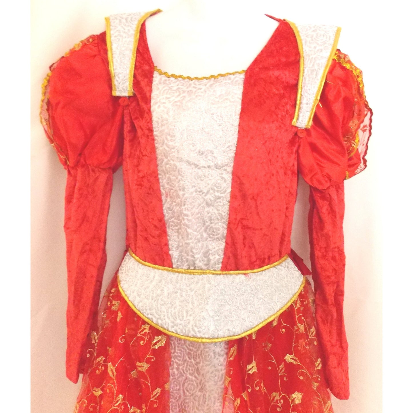 Queen Halloween Costume Junior Dress Adult Sash Medieval Renaissance Hoop Skirt