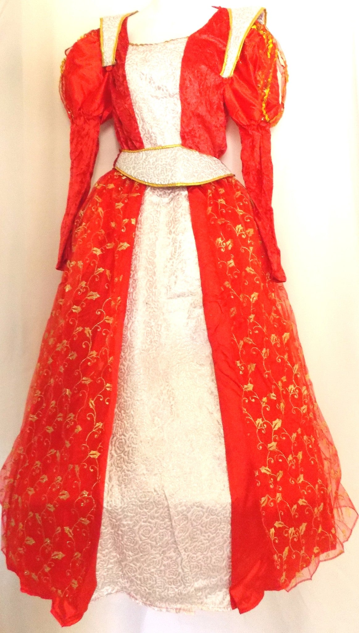 Queen Halloween Costume Junior Dress Adult Sash Medieval Renaissance Hoop Skirt