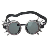 Steampunk Goggles Silver Finish Spiked Goth Cyber Costume Accessory Halloween