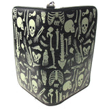 Glow In The Dark Skeleton Wallet Black Zip Up Wristlet Halloween Skull Bones