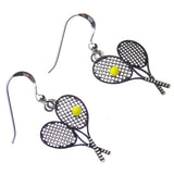 Sienna Sky Tennis Racket Earrings Hypoallergenic Sterling Silver US Dangle Gift