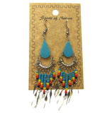 Turquoise Teardrop Earrings Spirit of Nature Native Design Southwest Handcrafted