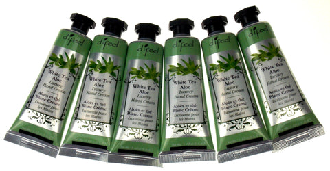 Difeel White Tea Aloe Luxury Hand Cream Lot of 6 Tubes No Artificial Colorings